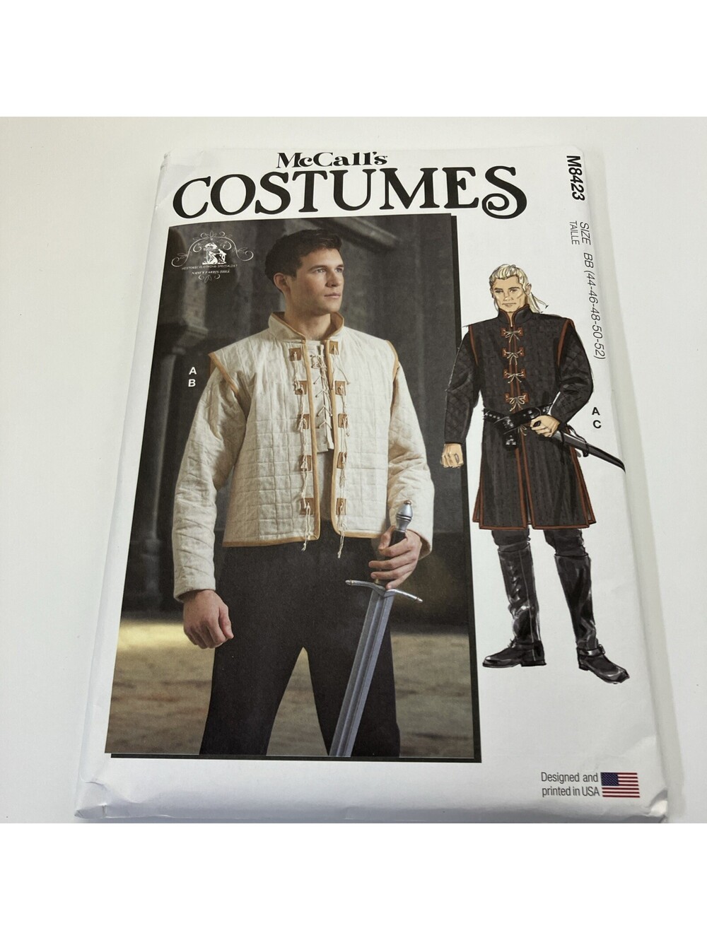 MCCALLS PATTERN 8423 COSTUMES TOP VESTS MENS SIZES 34 36 38 40 42 UNCUT FF